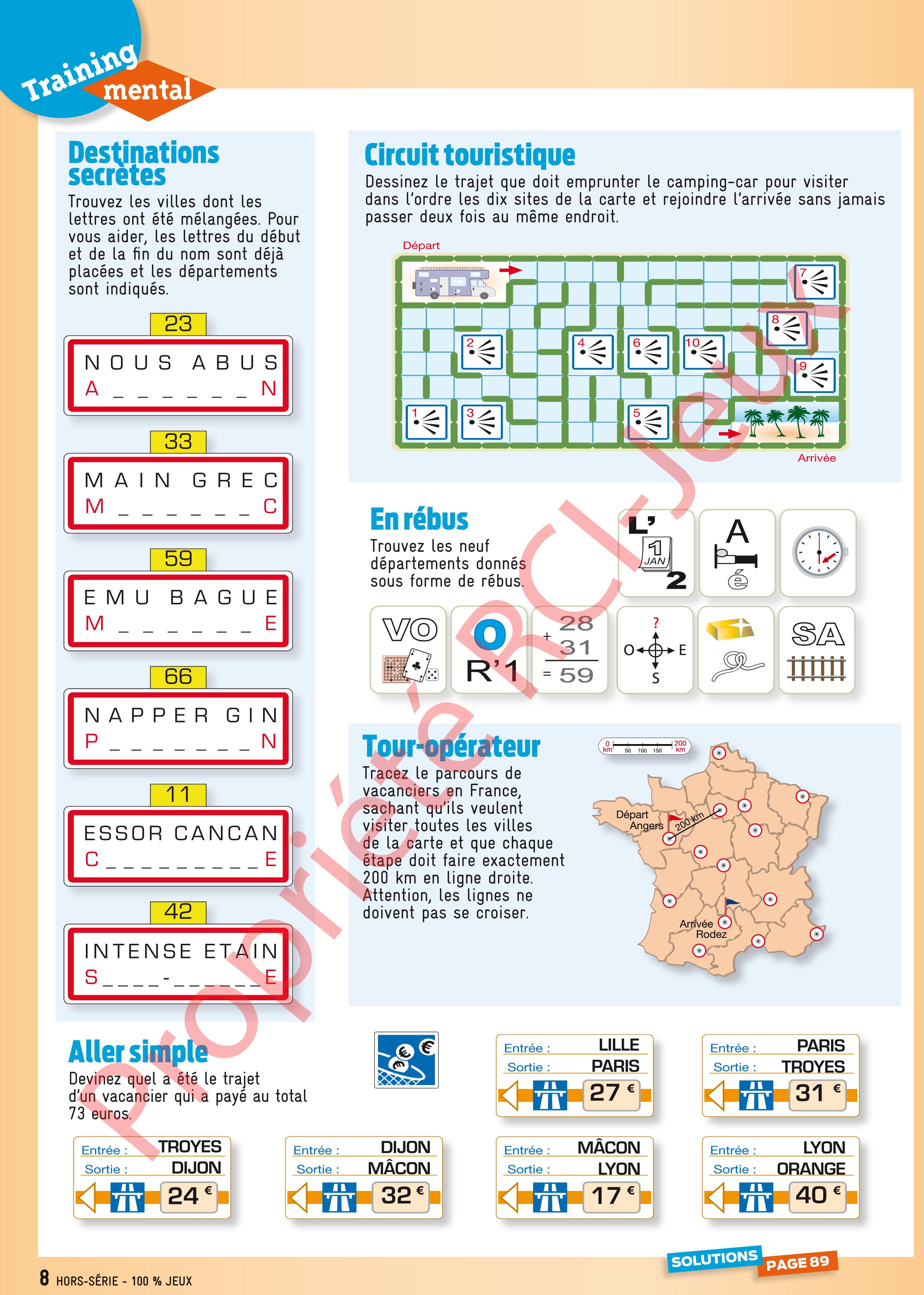 Jeux de logique et mémoire